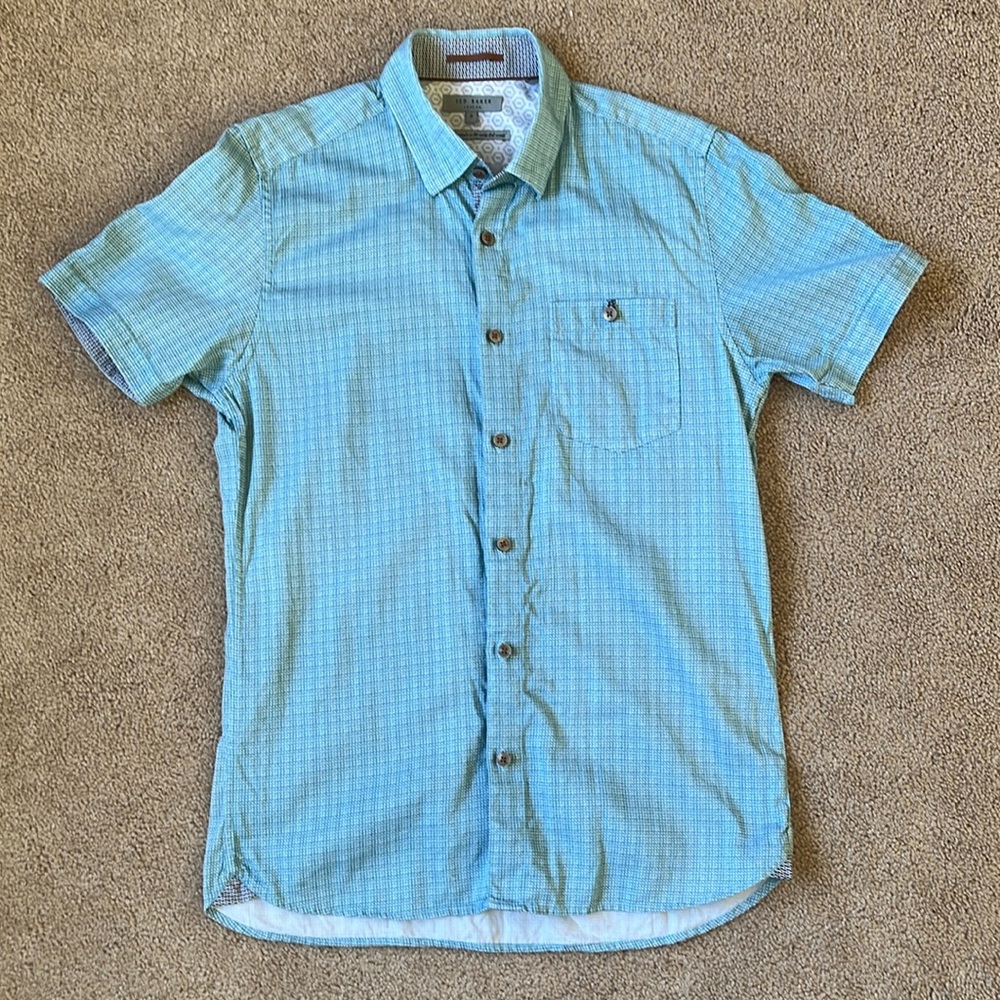 Ted Baker Men’s Short Sleeve Button Up Dress Shirt